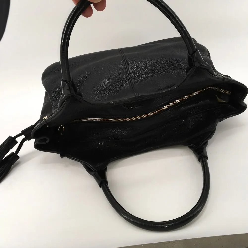 Kate Spade New York Berkshire Road Stevie Black Leather Hobo Satchel Purse Bag